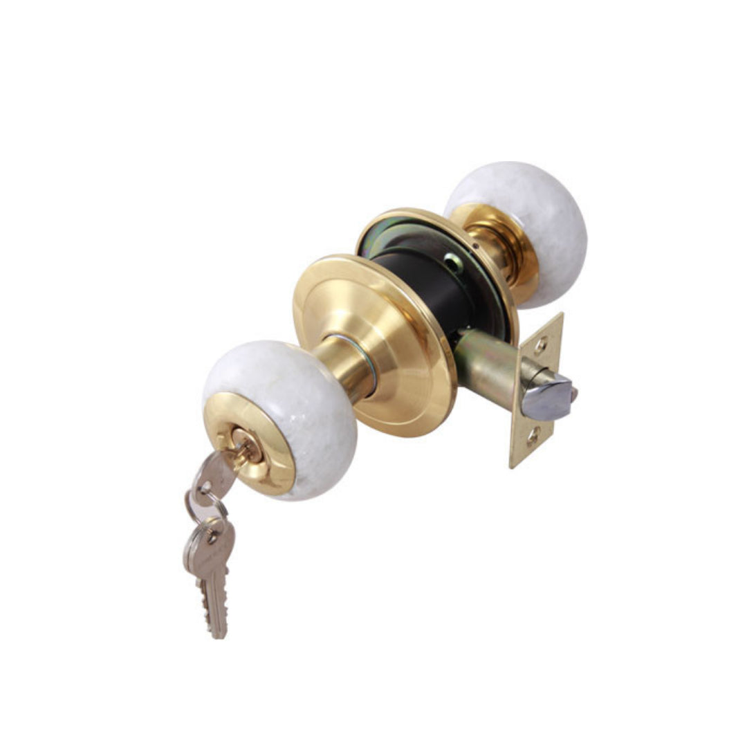 KNOB LOCKS.ENTRE.WHITE MAR.BR.POL (489.93.711)