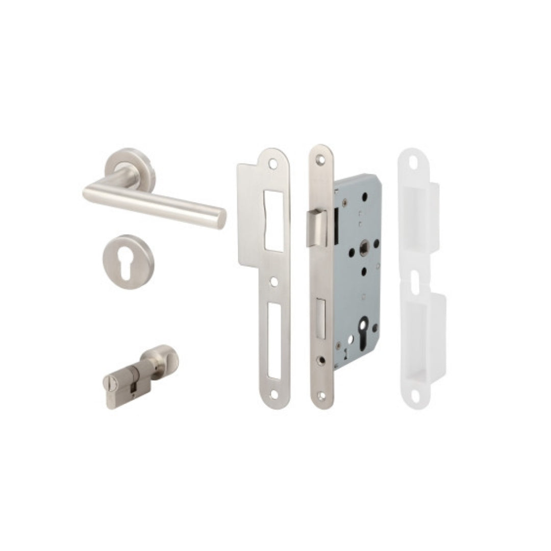 ដៃឈុតសោកាច់បន្ទប់ទឹកអក្សអិលអ៊ីណុក Bathroom LEVER HANDLE SET PC ST.ST.MATT (499.10.108)