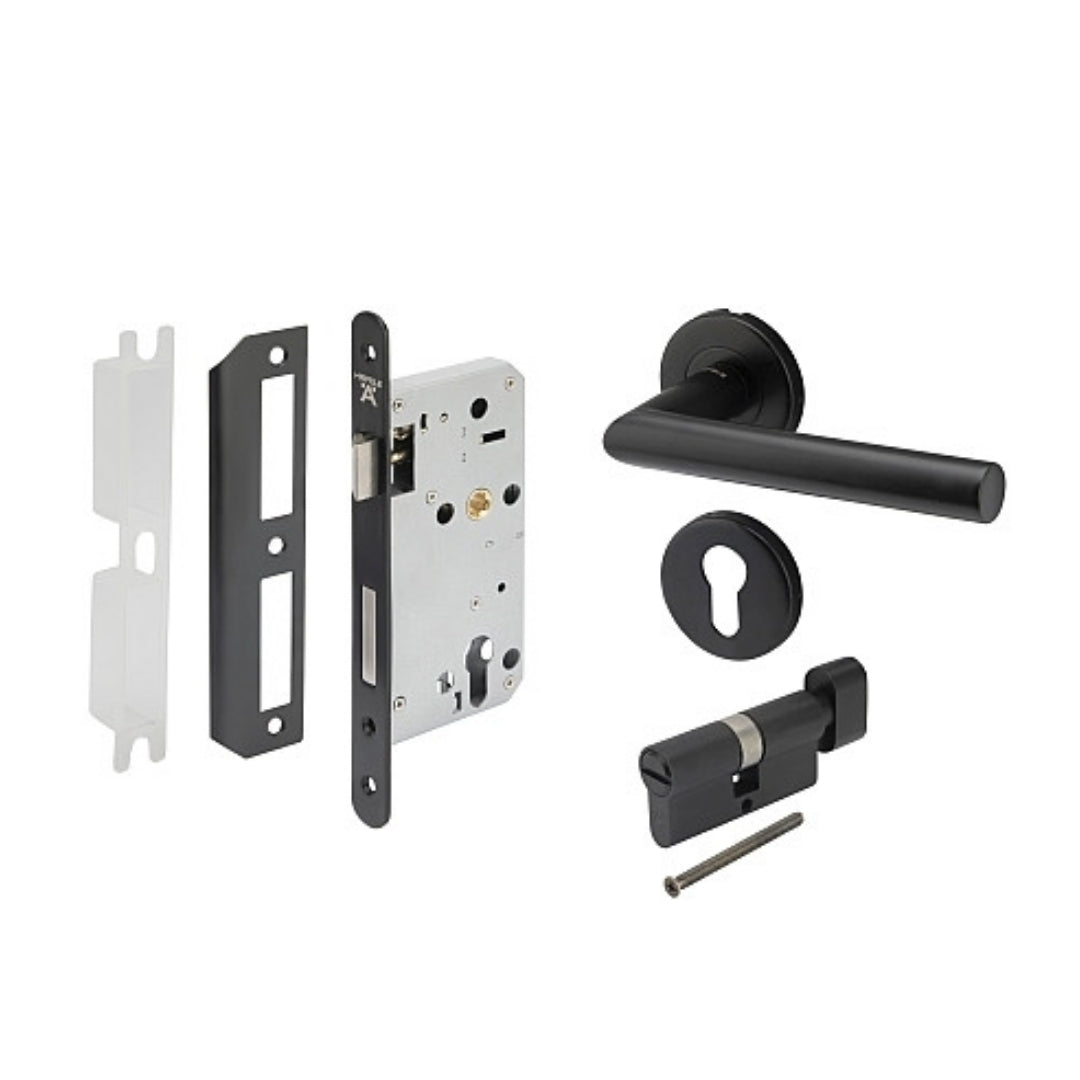 Bathroom DIY LEVER HDL SET WC BLK.MATT (499.10.135)