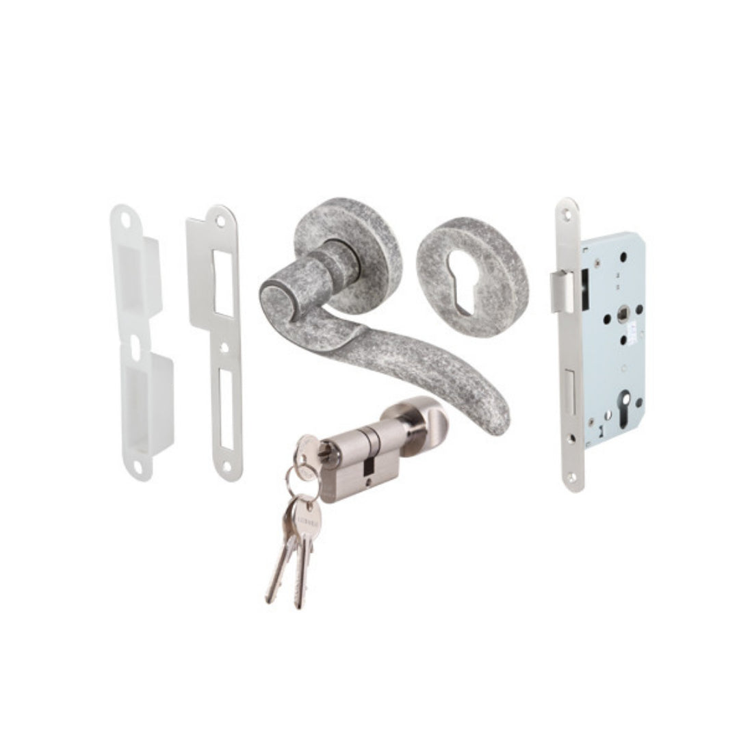 ENT.LEVER HANDLE SET ANT.SILVER (499.62.203)