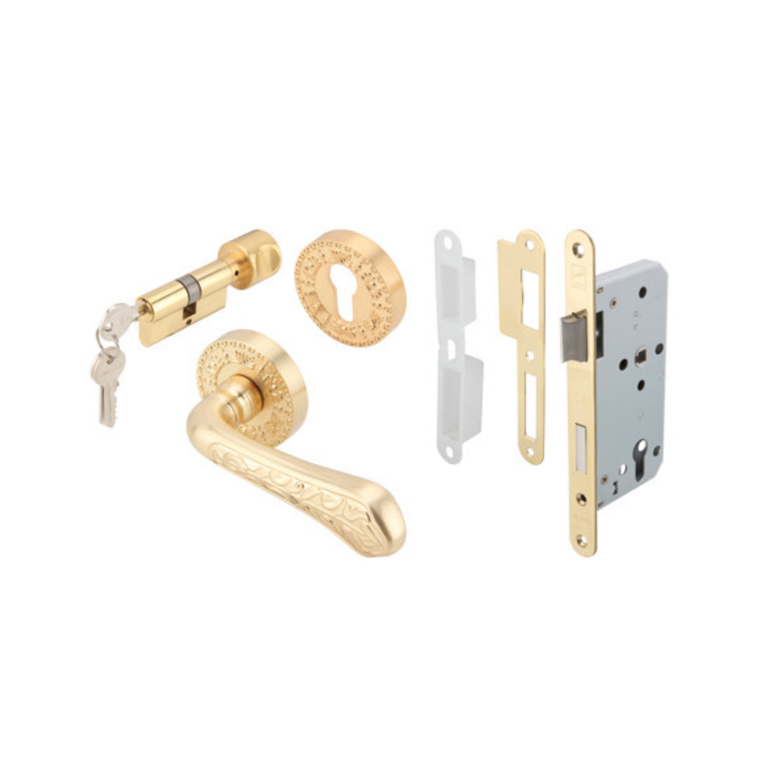 ENT.LEVER HANDLE SET SATIN BRASS (499.62.220)