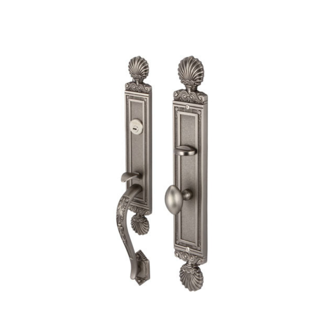 GRIP HANDLE LOCK SET ENT. SOL. ZI. ANT. NICKEL (499.94.120)