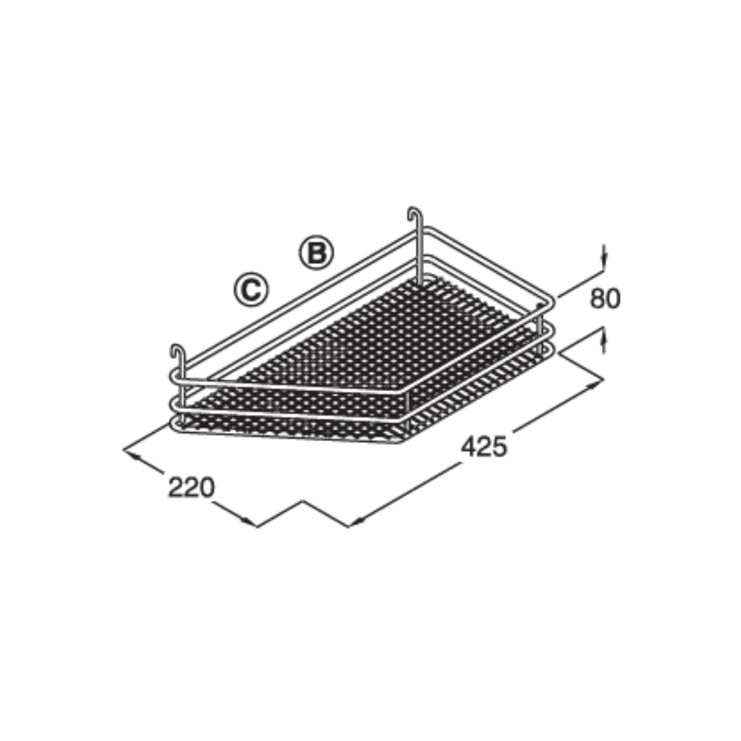 STOR.BASK.45DEG.250X450X75 CHR.LH (546.39.153)