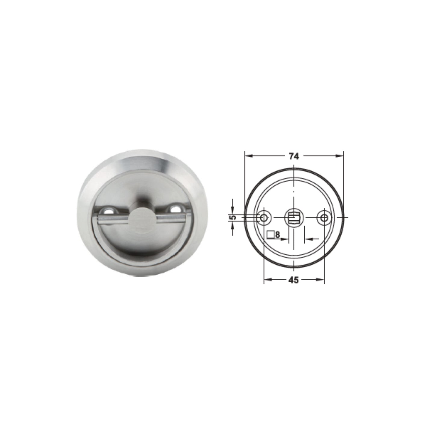 ដៃទាញបង្កប់អ៊ីណុក FLUSH HANDLE ST.ST.MATT (902.00.590)