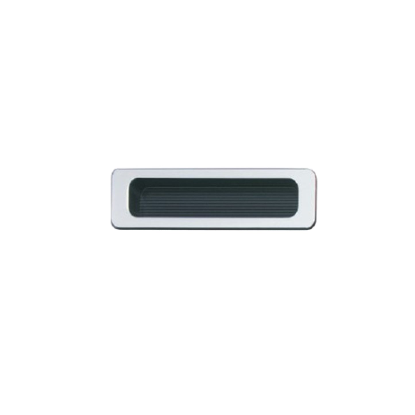 FLUSH HANDLE PLASTIC,SILVER/BLACK 26X116MM (158.43.928)
