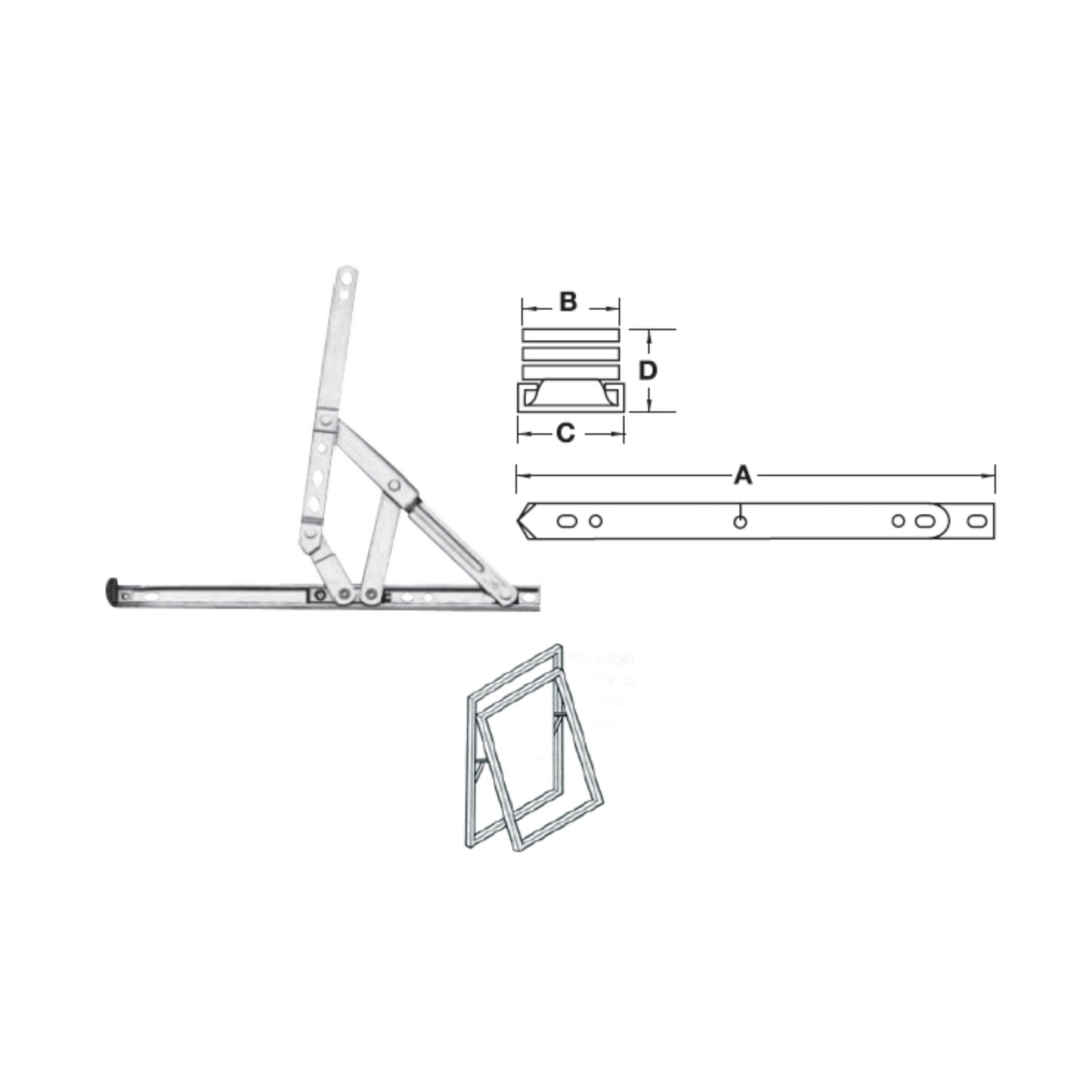 FRICTION HINGE ST.ST.304 305MM (972.05.004)