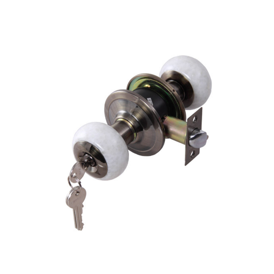 KNOB LOCKS.ENTRE.WHITE MAR.ANT.BR (489.93.713)