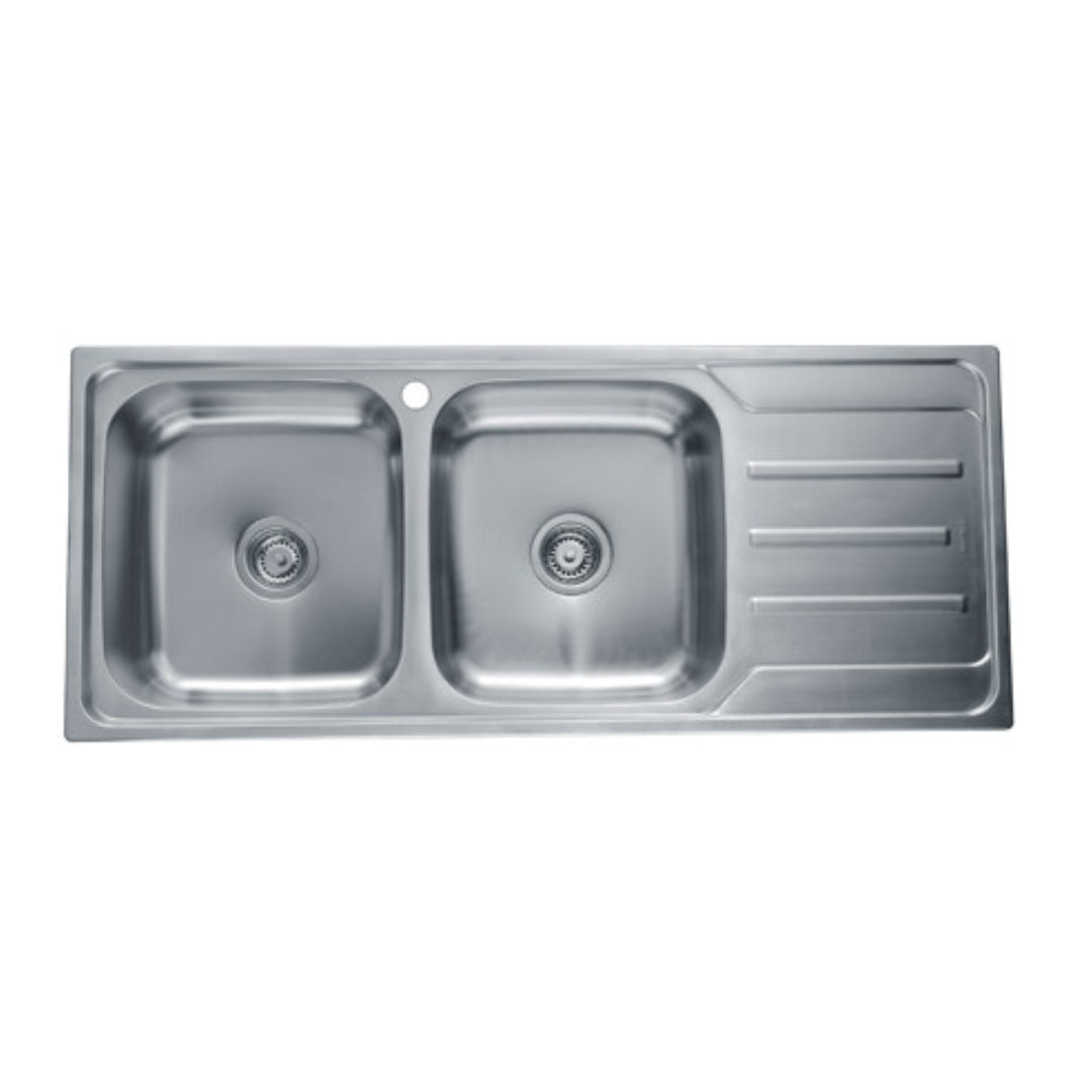 D-BOWL SINK BL ST.304 380/380 1200X500X180MM (495.39.306)