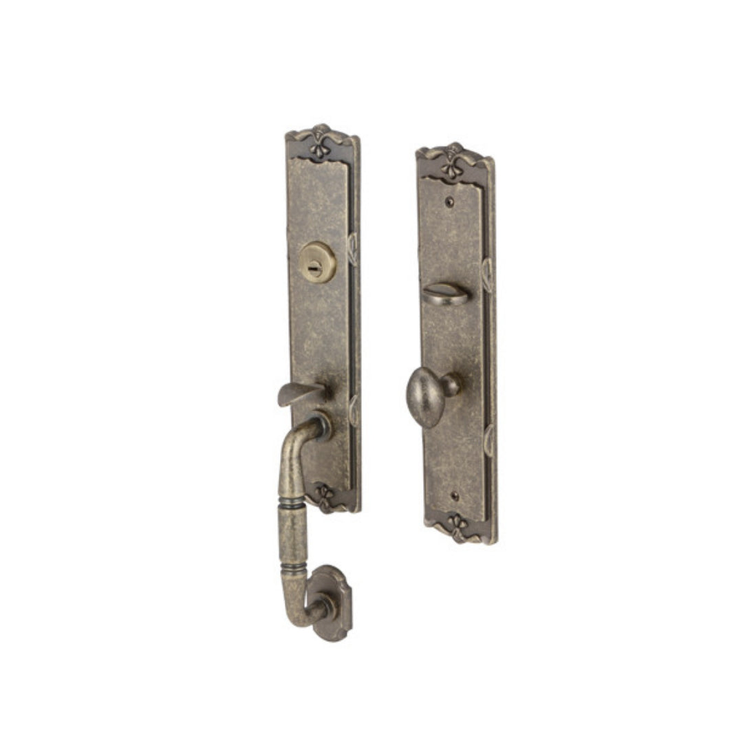 GRIP HANDLE LOCK SET ENTRANCE ANT.SILVER  (499.94.001)