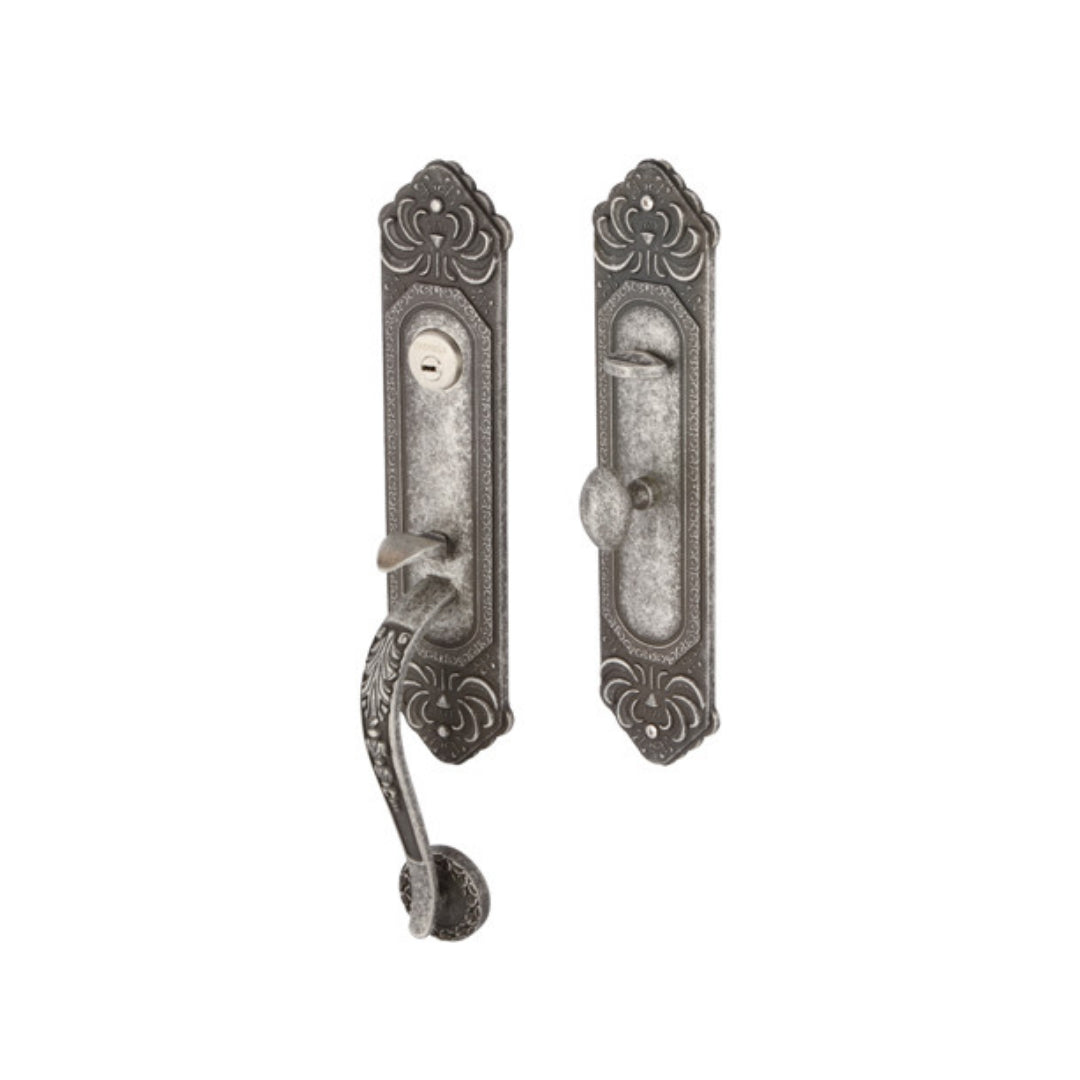 GRIP HANDLE LOCK SET ENT. SOLID ZI.  ANT. SILVER (499.94.100)