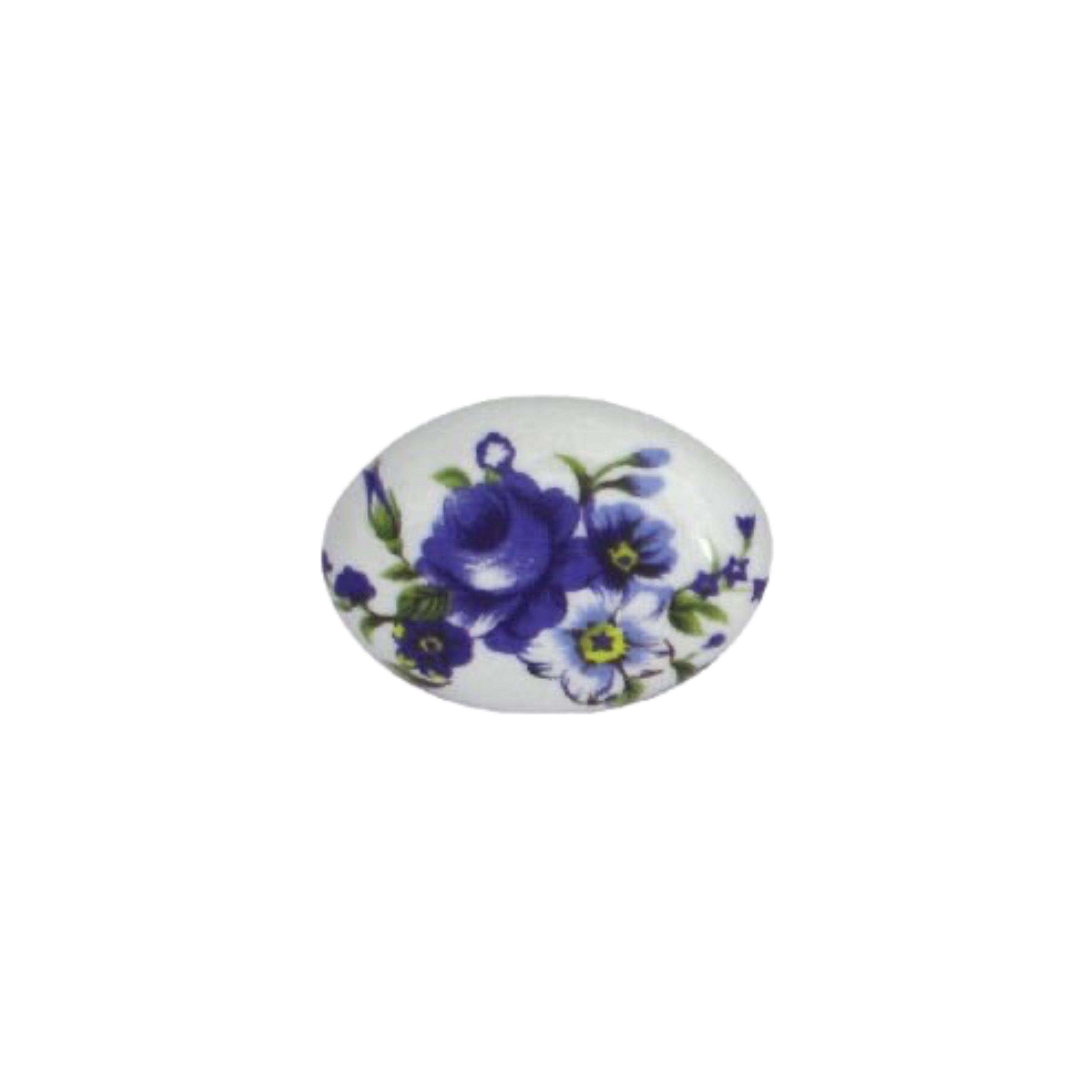 KNOB PORCEL.OVAL WH/BR 35X25X24MM (139.74.721)