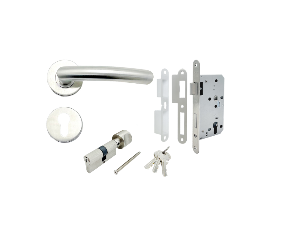 80.510001 (Entrance Lever Handle Set, Stainless Steel Matt, PACK@1SET)