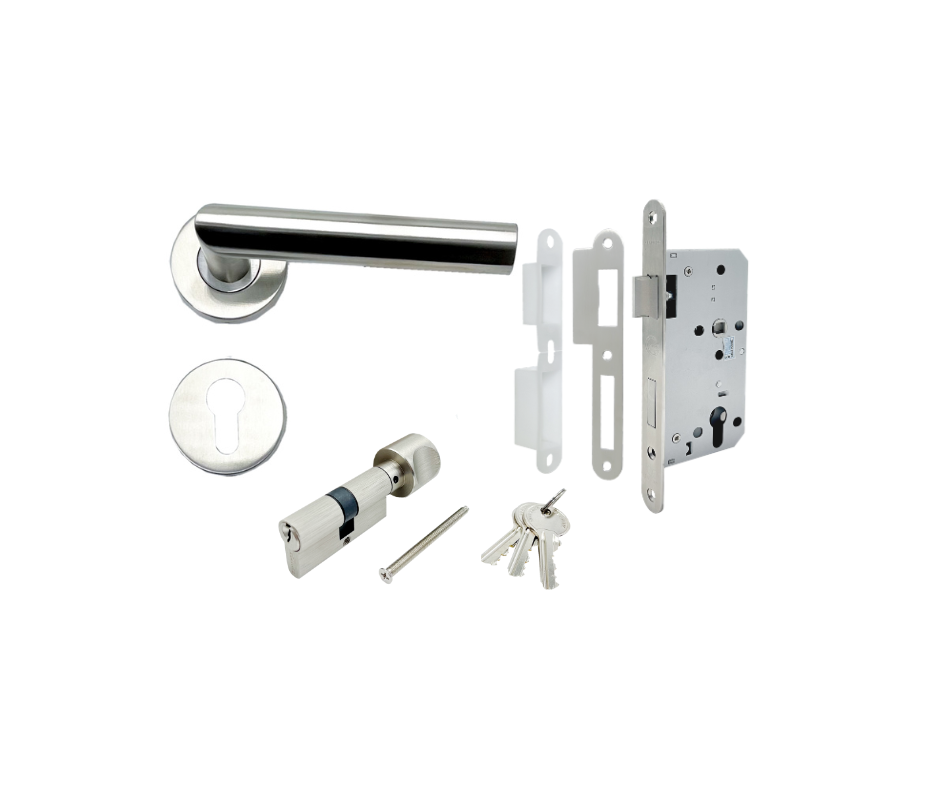 80.510004 (Entrance Lever Handle Set, Stainless Steel Matt, PACK@1SET)