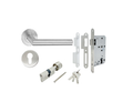 80.510008 (Entrance Lever Handle L shape Set, Stainless Steel Matt, PACK@1SET)