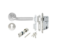 80.510009 (Entrance Lever Handle J shape Set, Stainless Steel Matt, PACK@1SET)