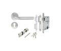 80.510009 (Entrance Lever Handle J shape Set, Stainless Steel Matt, PACK@1SET)