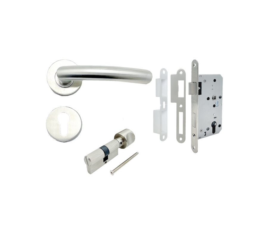 80.520001 (Bathroom Lever Handle Set, Stainless Steel Matt, PACK@1SET)