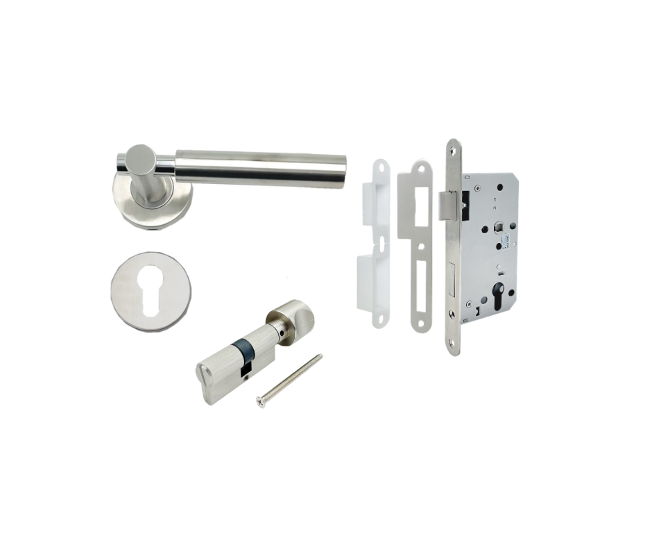 80.520002 (Bathroom Lever Handle Set, Stainless Steel Matt, PACK@1SET)