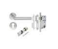 80.520008 (Bathroom Lever Handle L shape Set, Stainless Steel Matt, PACK@1SET)