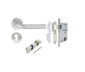 80.520009 (Bathroom Lever Handle J shape Set, Stainless Steel Matt, PACK@1SET)