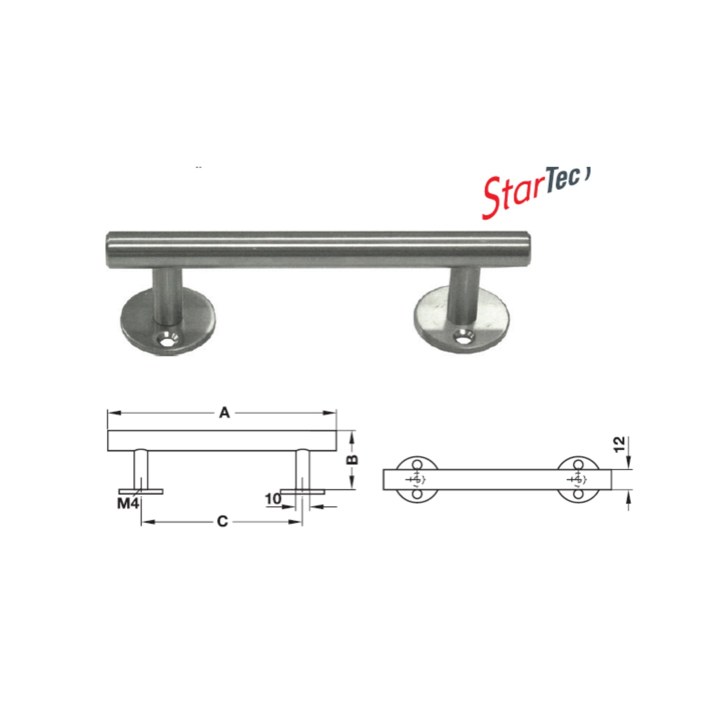 WINDOW HANDLE ST.ST.MATT 328X35MM (972.30.908)