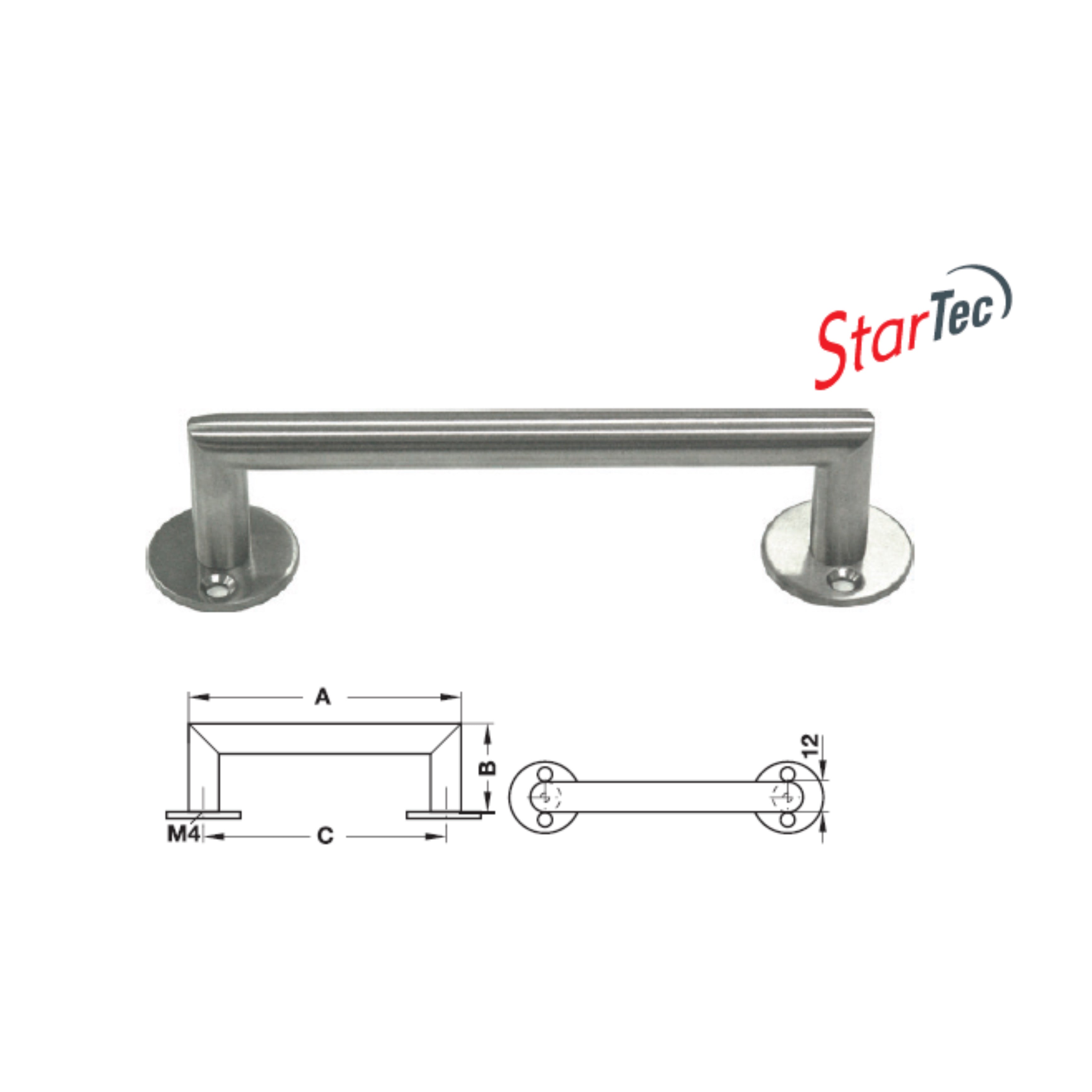WINDOW HANDLE ST.ST.MATT 36X140MM (972.30.934)