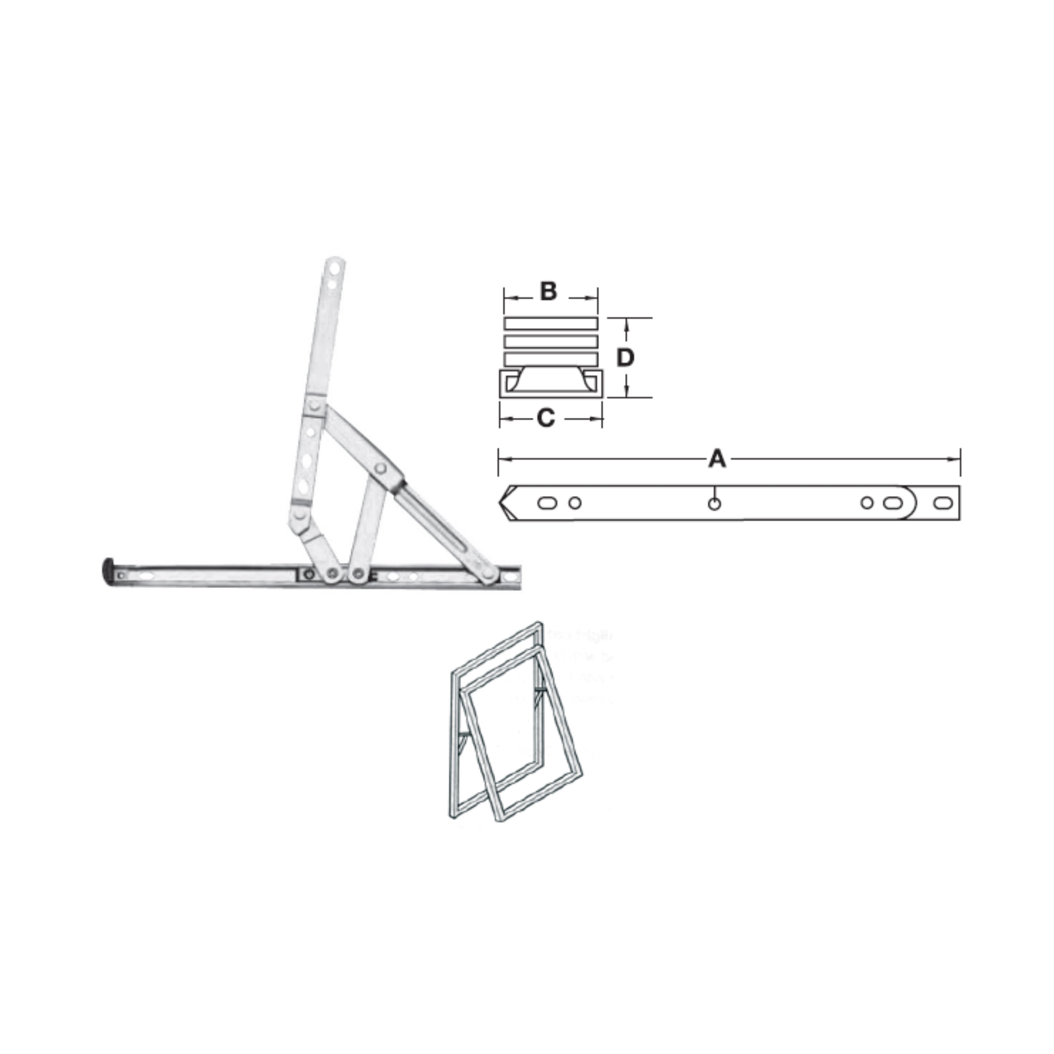 HEAVY DU.F.HINGE ST.ST.304 406MM (972.05.015)