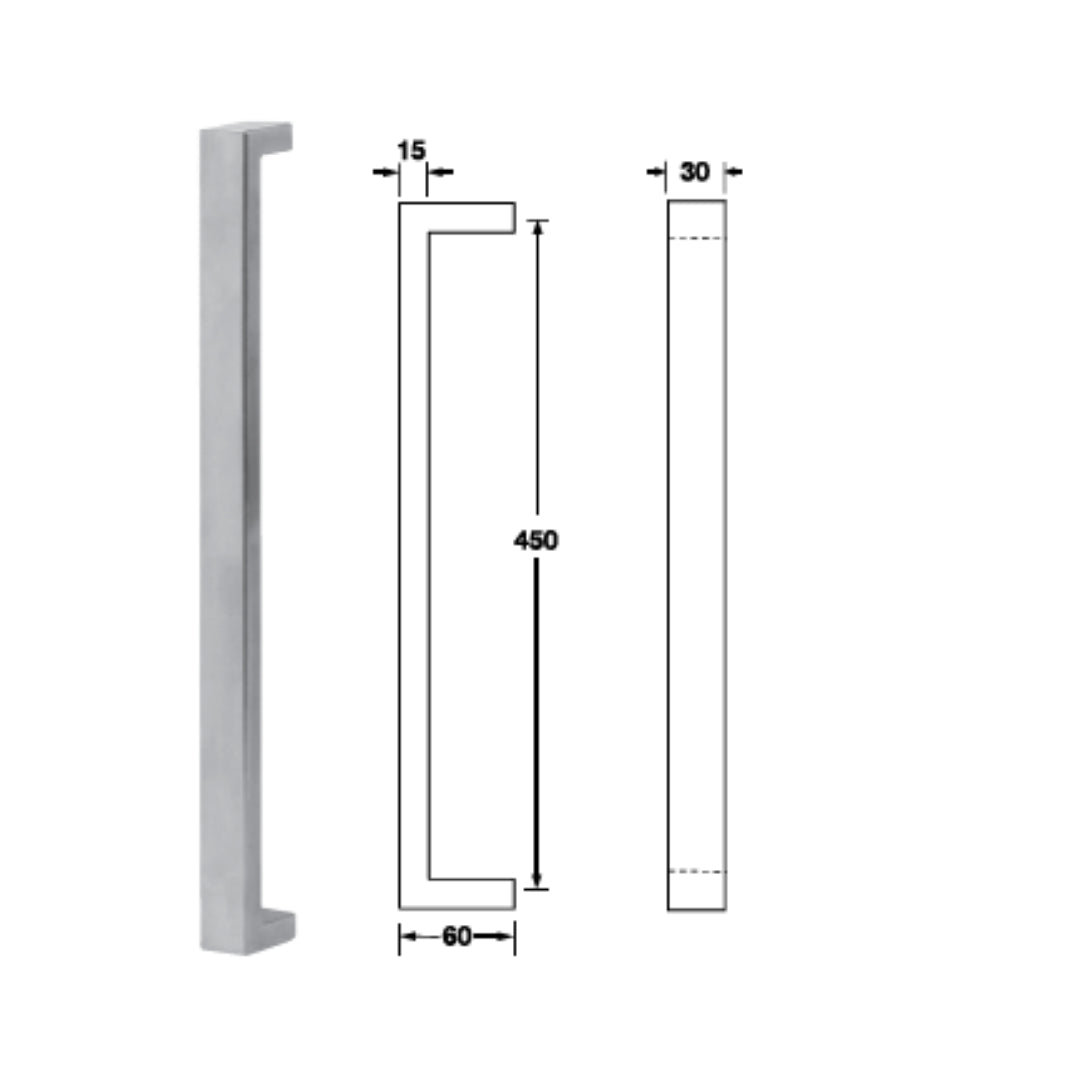 PULL HANDLE ST.ST.MATT 1030X30MM (903.00.078)