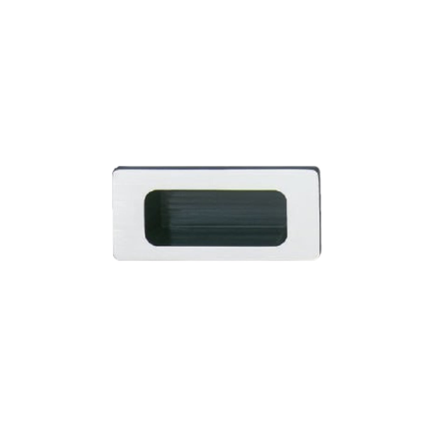 FLUSH HANDLE PLASTIC,SILVER/BLACK 84X38MM (158.44.925)