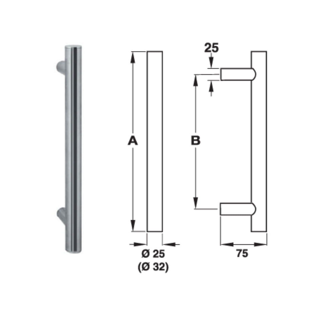 PULL HANDLE ST.ST MATT 32X1800X2000 MM (903.05.795)