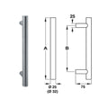 PULL HANDLE ST.ST MATT 450X32MM (903.05.791)