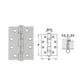 ត្រចៀកទ្វារ102x76x2.5មម.អ៊ីណុក BUTT HINGE ST.ST.102X76X2.5MM 2BB (921.17.140)
