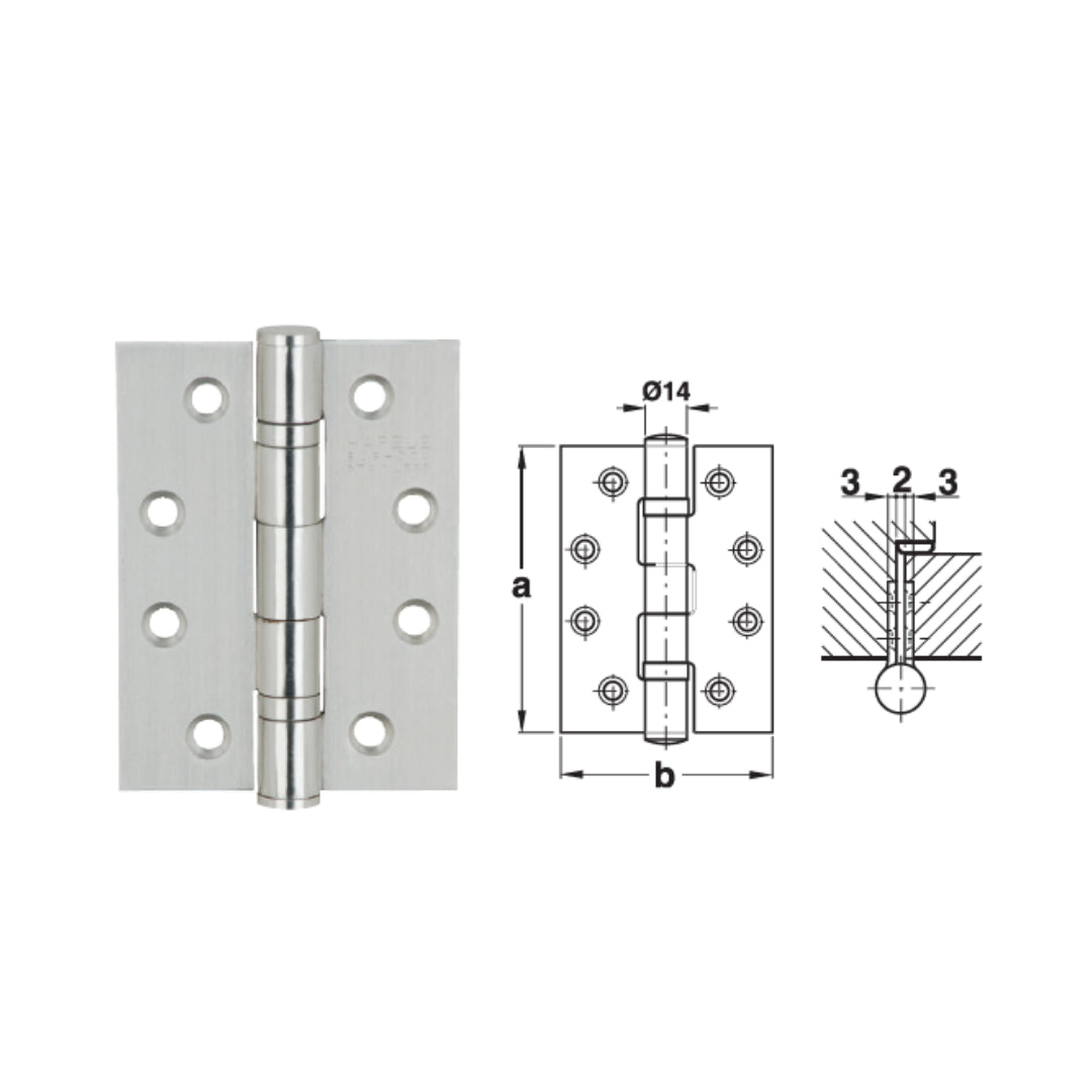 ត្រចៀកទ្វារ102x89x3មម.អ៊ីណុក BUTT HINGE ST.ST.102X89X3MM 2BB  (921.08.202)